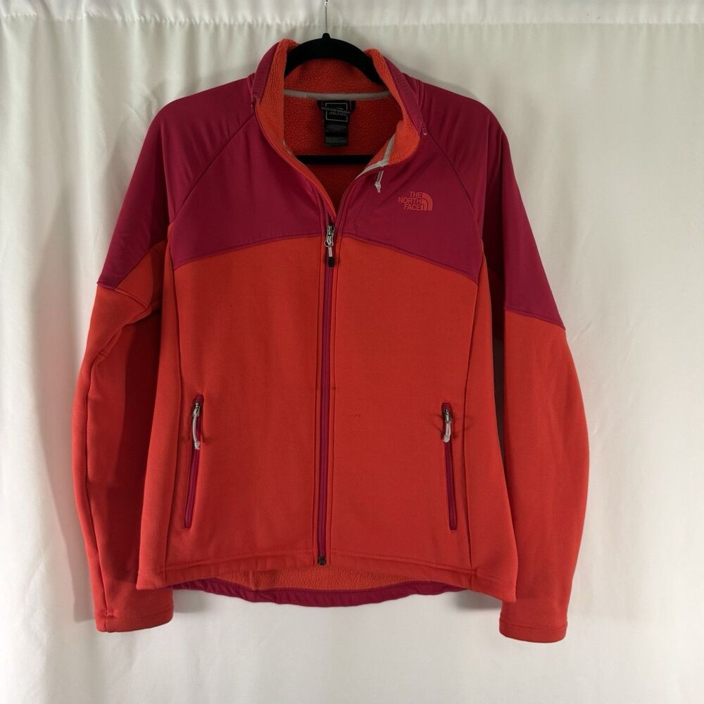 The North Face Coat Women's Large Red Pink Fleece Lined Full Zip Pockets Jacket